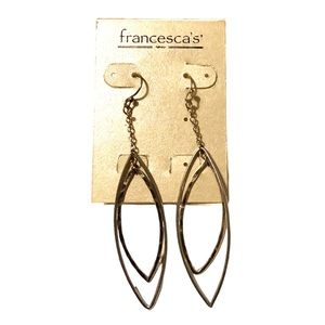 Francesca’s gold-toned two oval dangle earrings